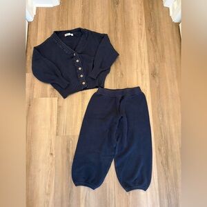 Free People Hailee Cardi Set Navy Size Small